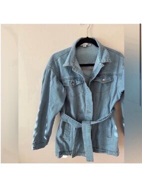 HYFVE Light Blue Belted Denim Jacket